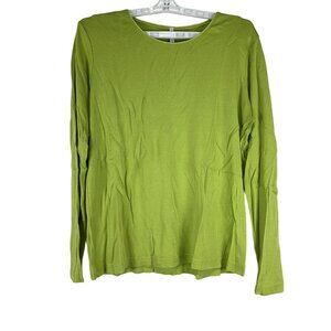 White Stag Womens Green Long Sleeve Top Size 12/14 Lightweight Cotton Blend